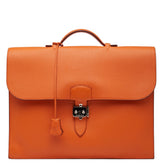 エルメス サックアデペッシュ38 ビジネスバッグ ブリーフケース オレンジ トリヨンクレマンス レディース HERMES 【中古】